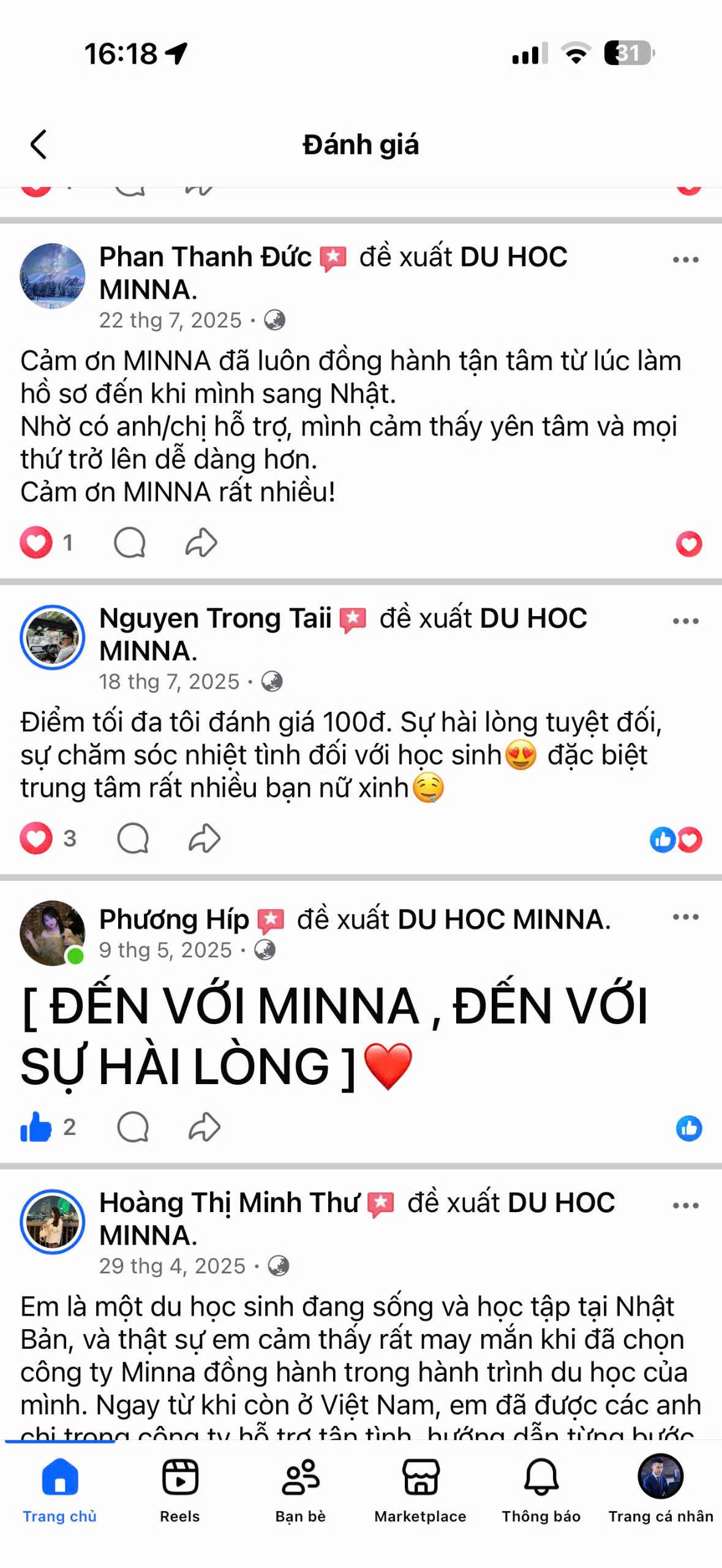 Đánh giá học viên MINNA 2