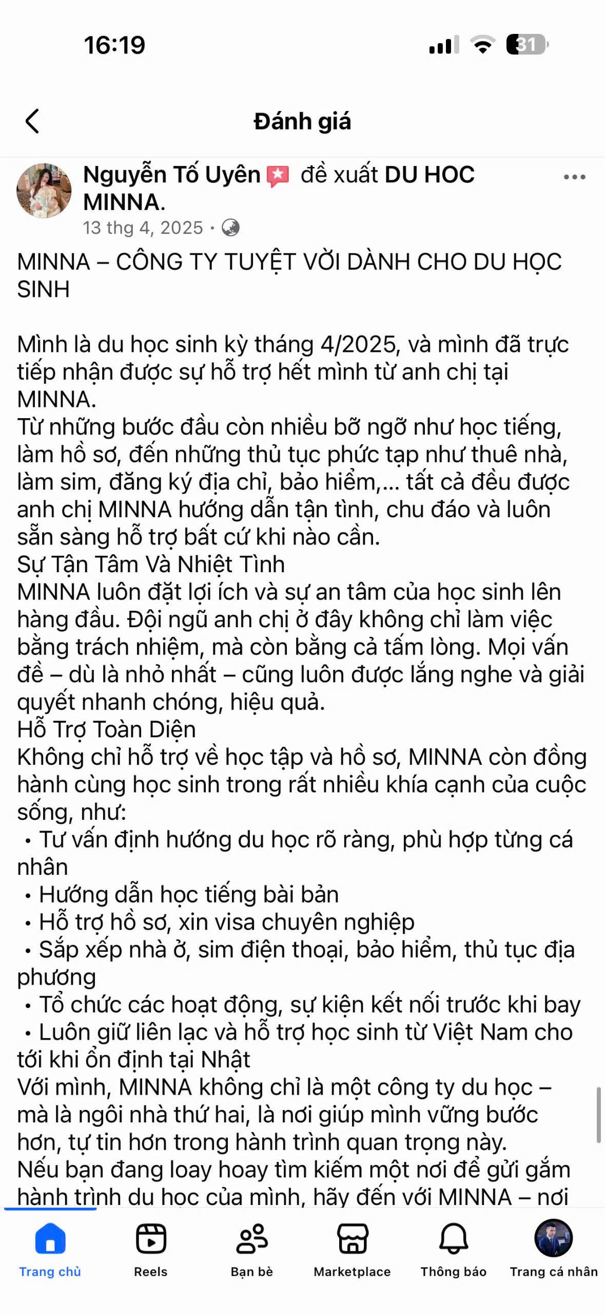 Đánh giá học viên MINNA 4