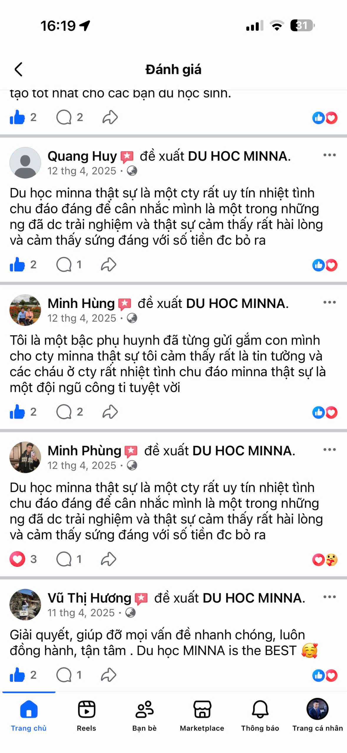 Đánh giá học viên MINNA 11