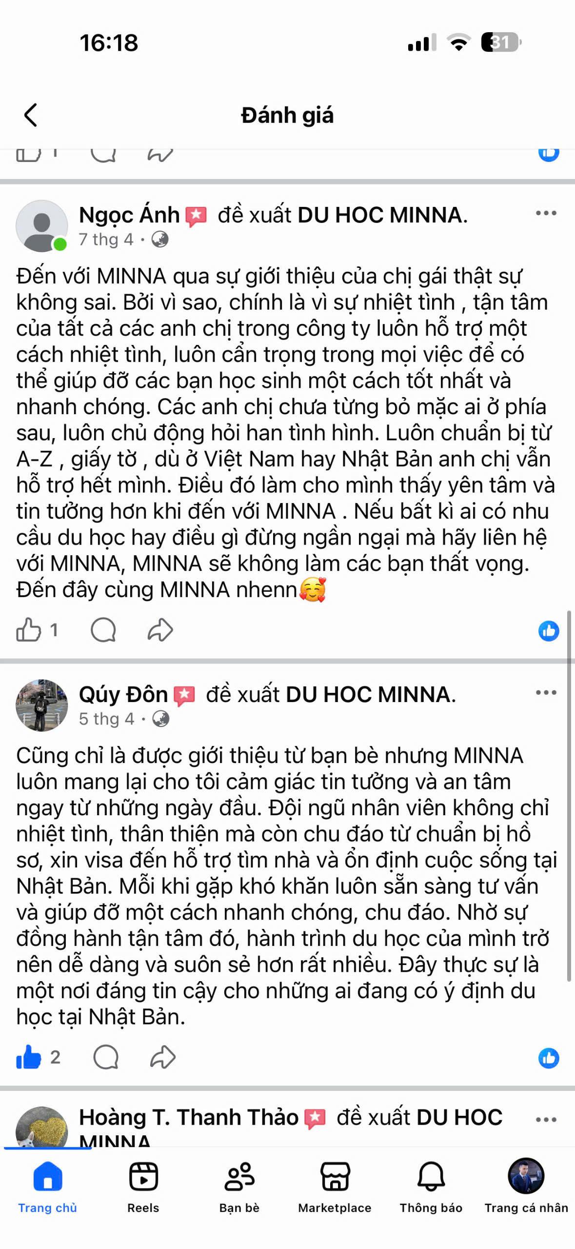 Đánh giá học viên MINNA 22